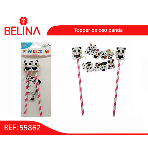 Topper para torta pandas 1set