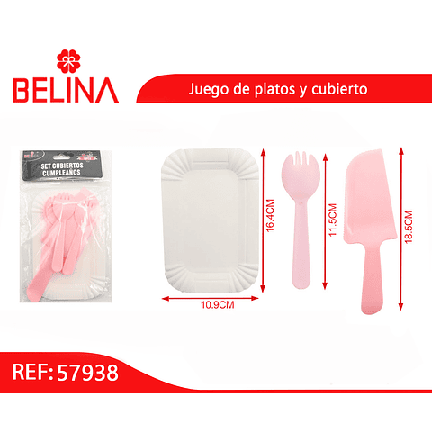Juego De Platos Y Cubiertos De Cumpleaños - Belina Cotillón