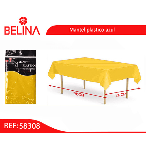 Mantel plástico amarillo 137x185cm