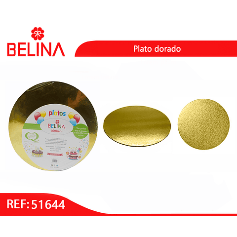 Plato torta redondo oro 40cm 2mm