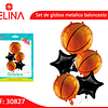 Set de globos metalico baloncesto 5pcs