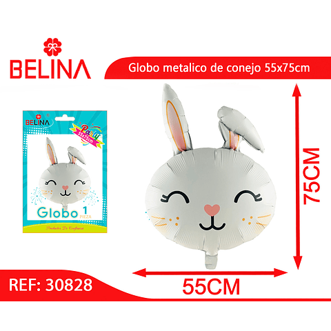 Globo metalico de conejo 55x75cm