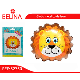 Globo metalico leon 32x34cm