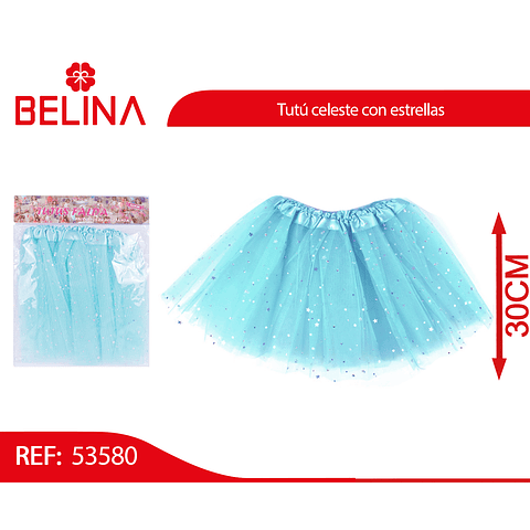 Tutu de estrellas celeste 30cm