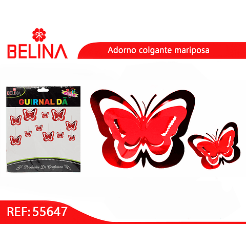 Guirnalda mariposa burdeo 11pcs