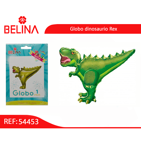Globo metalico dinosaurio verde 38x41cm