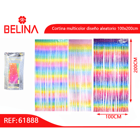 Cortina multicolor diseño aleatorio 100x200cm