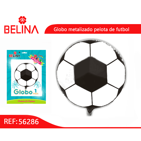Globo metalizado pelota futbol 45cm 1pcs