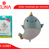 Globo metalico delfin celeste 71x47cm