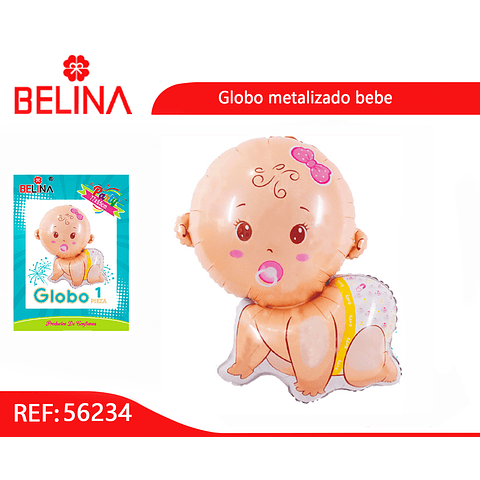 Globo metalico bebe niña 77x65cm 1pcs