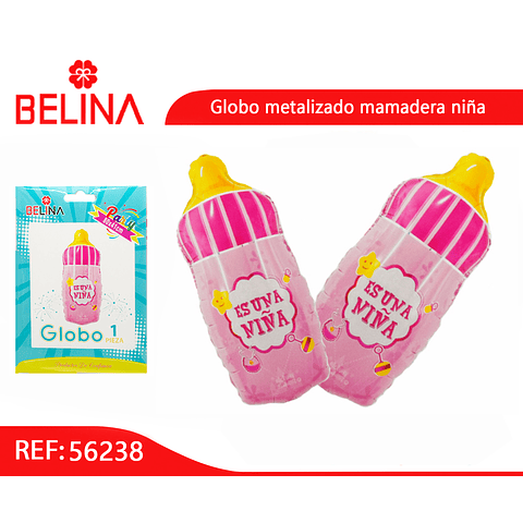 Globo metalico mamadera es una niña 80x41cm 1pcs