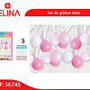 Set de globos de latex rosa