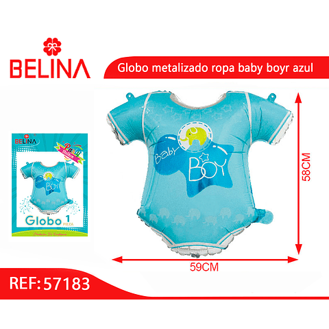 Globo metalizado ropa baby boy 59x58cm