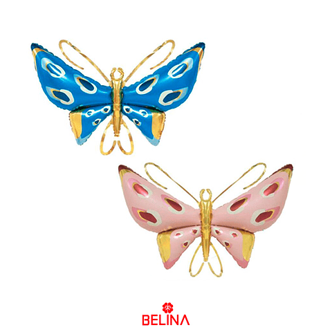 Globo metalico mariposa color aleatorio 90x120cm