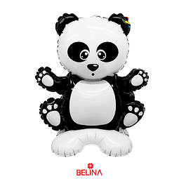Globo metalico oso panda con base 45x60cm
