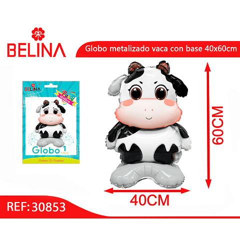 Globo metálico vaca con base 40x60cm