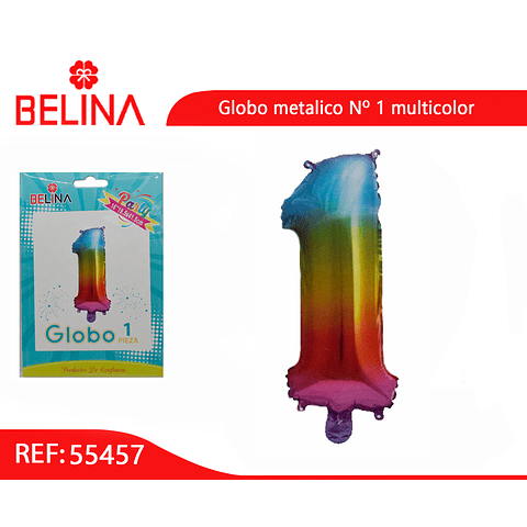Globo número 1 multicolor 16"