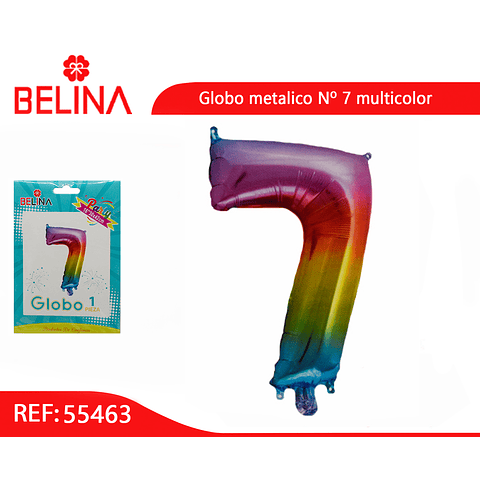 Globo número 7 multicolor 16"