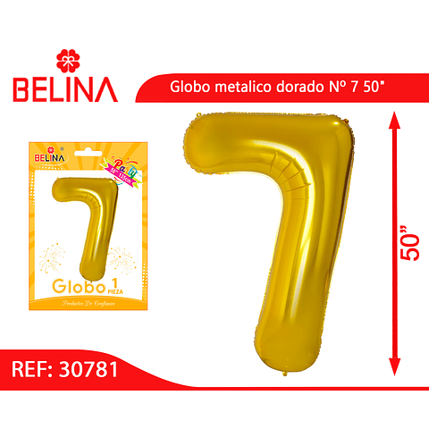 Globo metalico Nº 7 dorado 50"