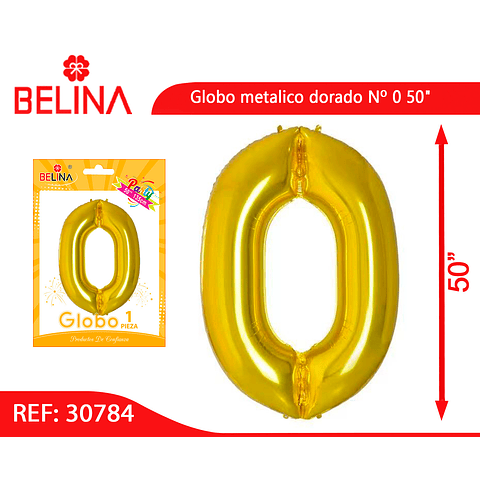 Globo metalico Nº 0 dorado 50"