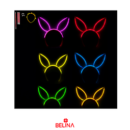Oreja de conejo fluorescente 1pcs color aleatorio 5x200mm