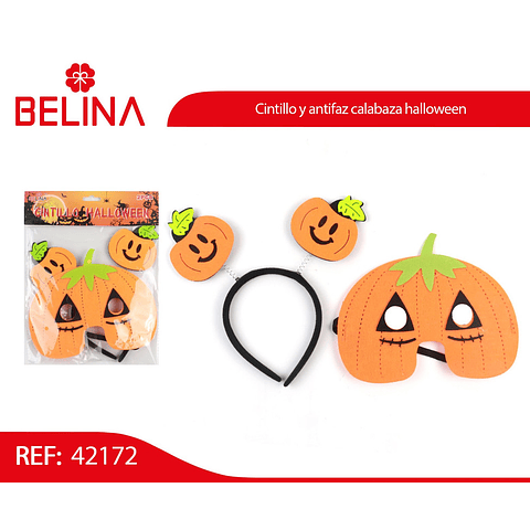 Cintillo y Antifaz Calabaza halloween