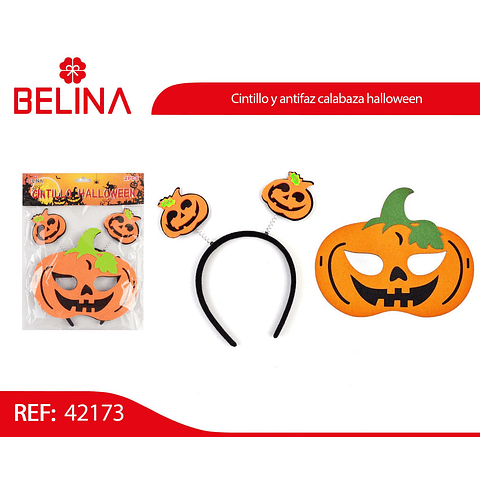 Cintillo y antifaz calabaza Halloween