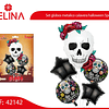 Set globos metalico calavera halloween 5pcs