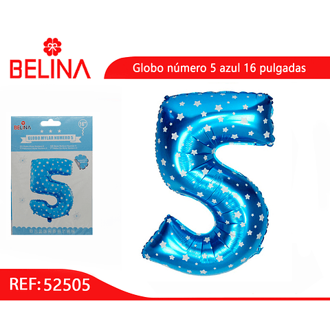 Globo número 5 azul 16 pulgadas