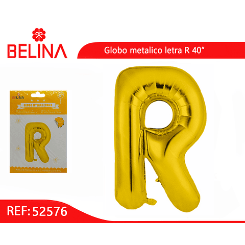 Globo letra r oro 40 pulgadas