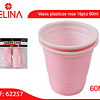 Vasos plasticos shot rosa 16pcs 60ml