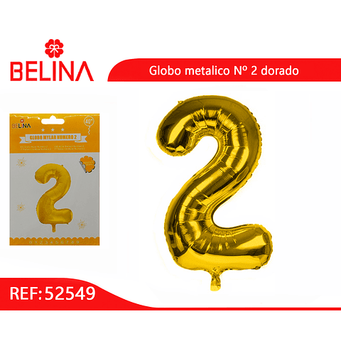 Globo número 2 oro 40 pulgadas