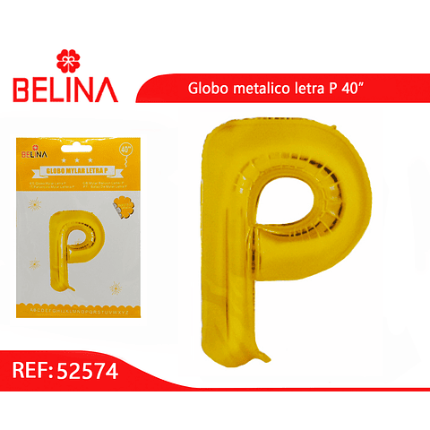 Globo letra p oro 40 pulgadas