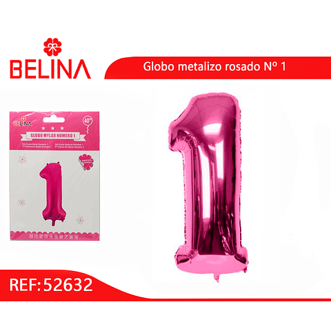 Globo Número 1 Rosa 40 Pulgadas - Belina Cotillón