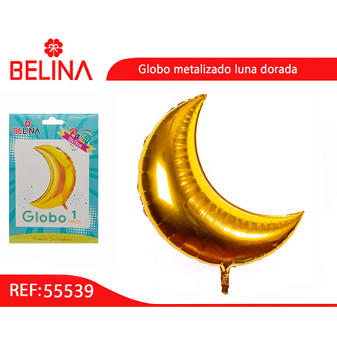 Globo metalico luna oro 59x78cm