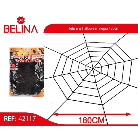 Telaraña halloween negra 180cm