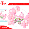 Arco organico de globos de latex Baby Girl rosa 55pcs