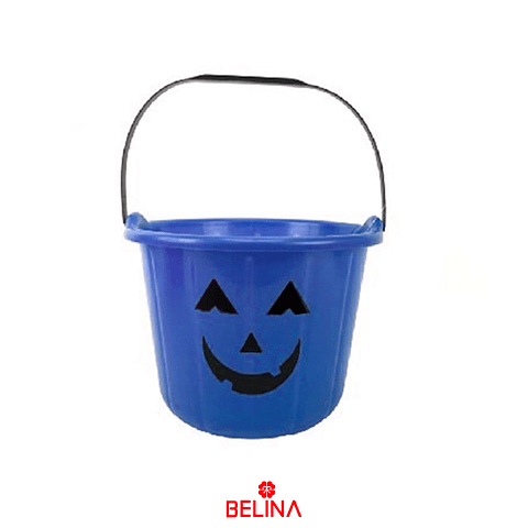 Cubo pata dulces Halloween azul 14x19cm