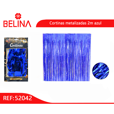 Cortinas metalizadas 2m azul
