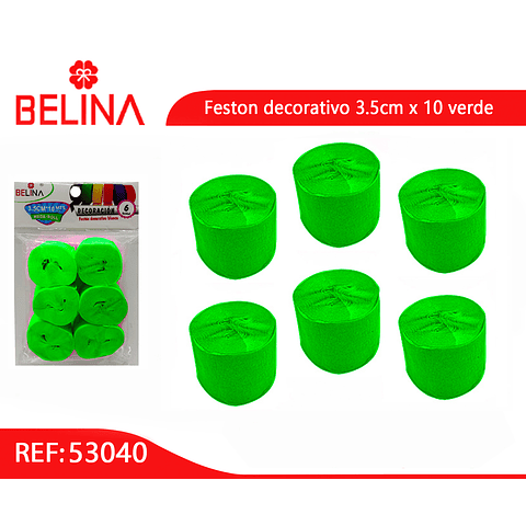 Feston grueso verde 6pcs 3.5x10m