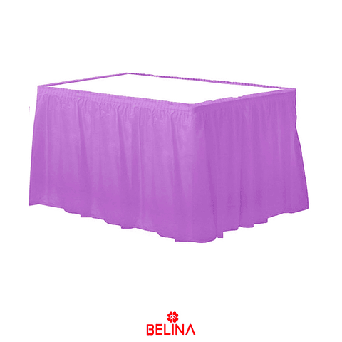 Faldón de mesa estampado violeta claro 73x426cm