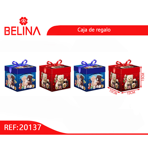 Caja de regalo osos 15cm Diseño aleatorio