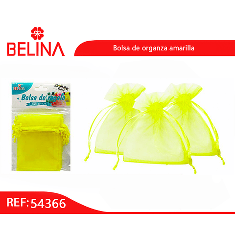 Bolsas de organza amarilla 10pcs 8x10cm