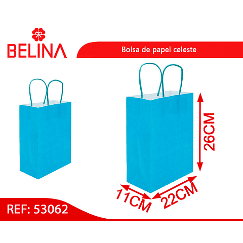 Bolsa de papel mediana celeste