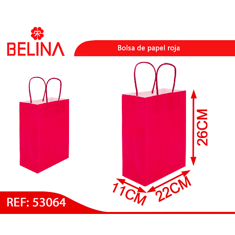 Bolsa de papel mediana roja