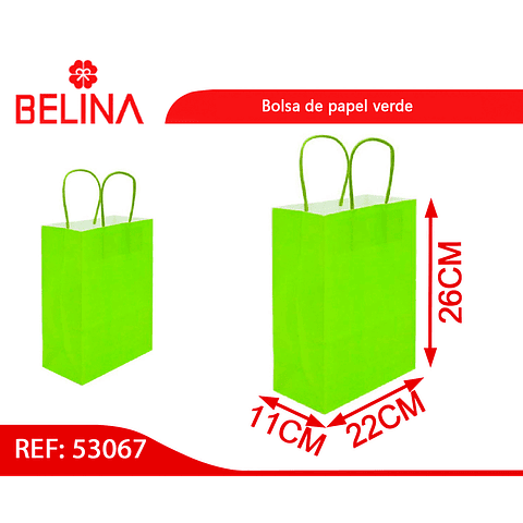 Bolsa de papel mediana verde