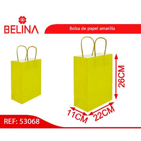 Bolsa de papel mediana amarilla