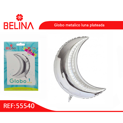 Globo metalico luna plata 59x78cm