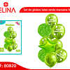 Set de globos de latex verde feliz cumpleaños 11pcs