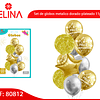 Set globos metalico dorado-plateado 11pcs